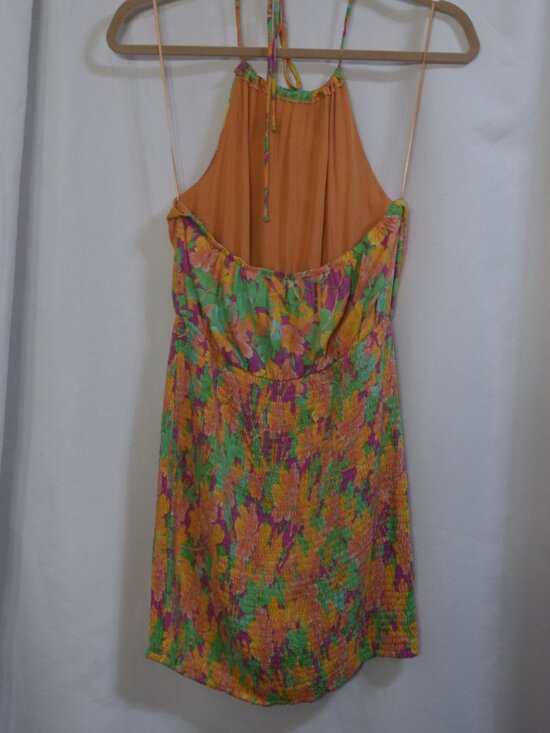 LOST+WANDER Eternal Lights Floral Minidress In Peach/Pink size small - Picture 2 of 4